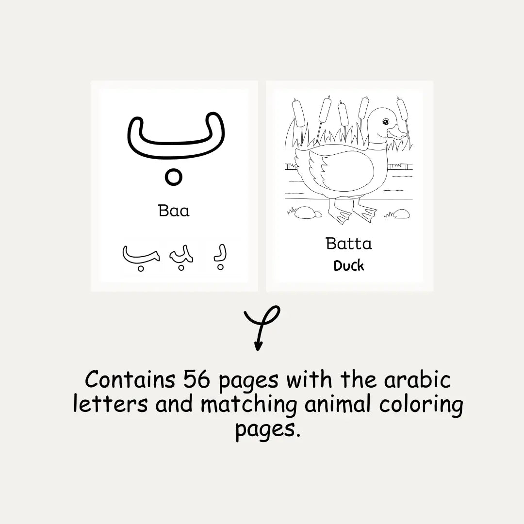 Arabic Alphabet Colouring Book